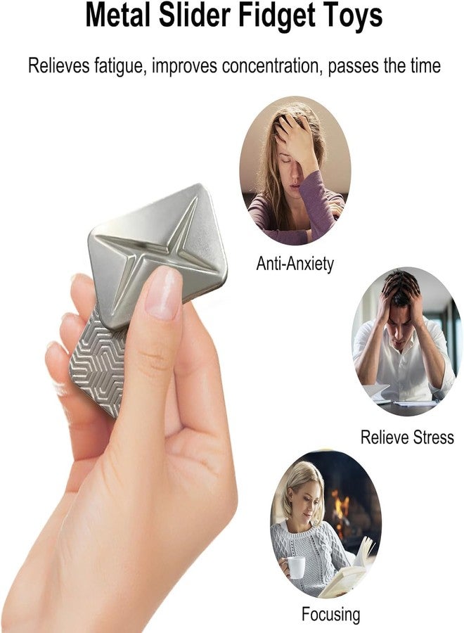 7JI Fidget Slider,Breakthrough Metal Magnetic EDC Haptic Trackless Lightning Fidget Toys,Adults Anxiety/ADHD/Stress Relief (Silvery) - Image 5